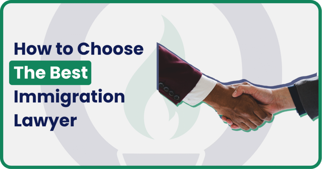 Handshake between two people symbolizing trust in choosing the best immigration lawyer
